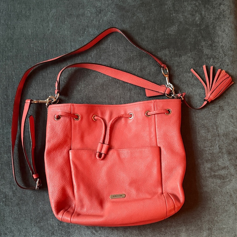 Coach Coral Leather Shoulder Bag